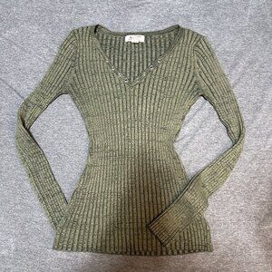 Green Arizona henley top, long sleeve shirt